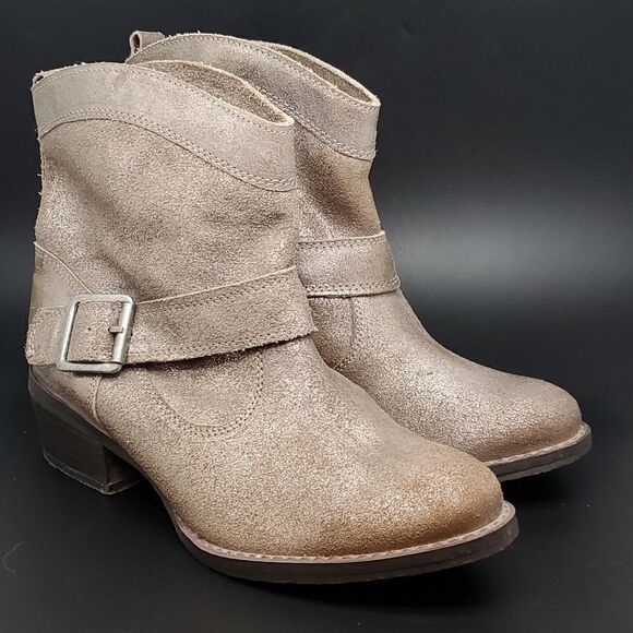 NAUGHTY Monkey | Pascal Fine Metallic Combat Moto Boots Size 6 - Picture 6 of 11